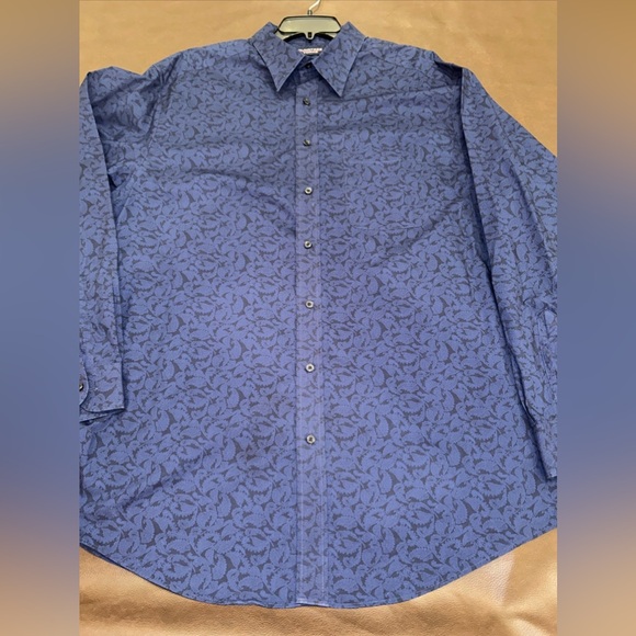 Roundtree & Yorke Other - Roundtree & Yorke Shirt Mens 2XT Blue With Design.‎ Button Down Long Sleeve